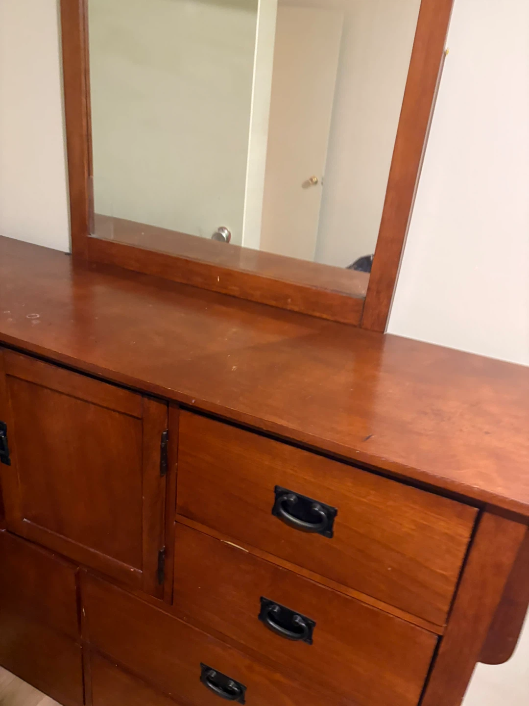 Wooden Dresser with Mirror