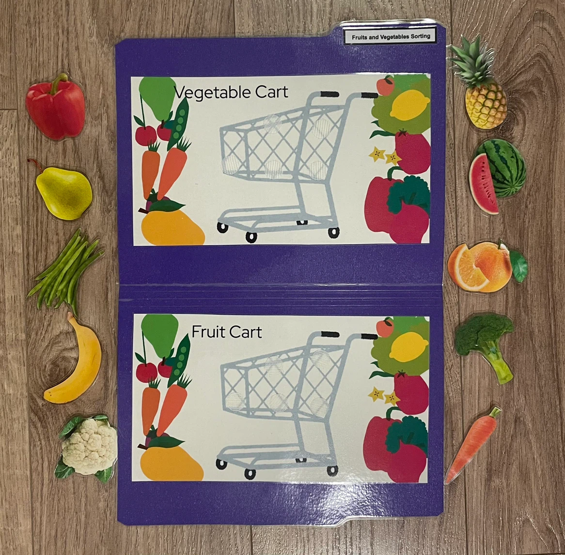 Fruits and Vegetables Sorting File Folder Activity - photo 2