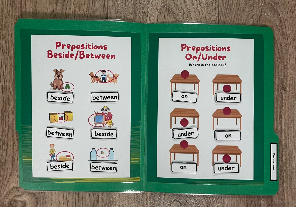 Prepositions File Folder Activity: On/Under, Beside/Between   $7