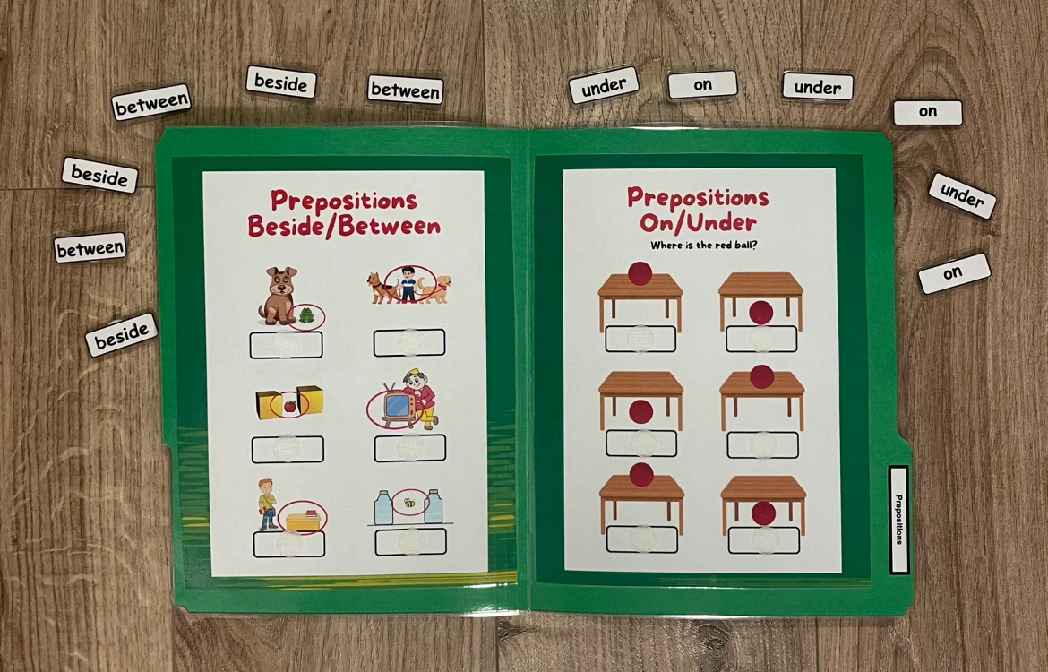 Prepositions File Folder Activity: On/Under, Beside/Between   $7 - photo 2