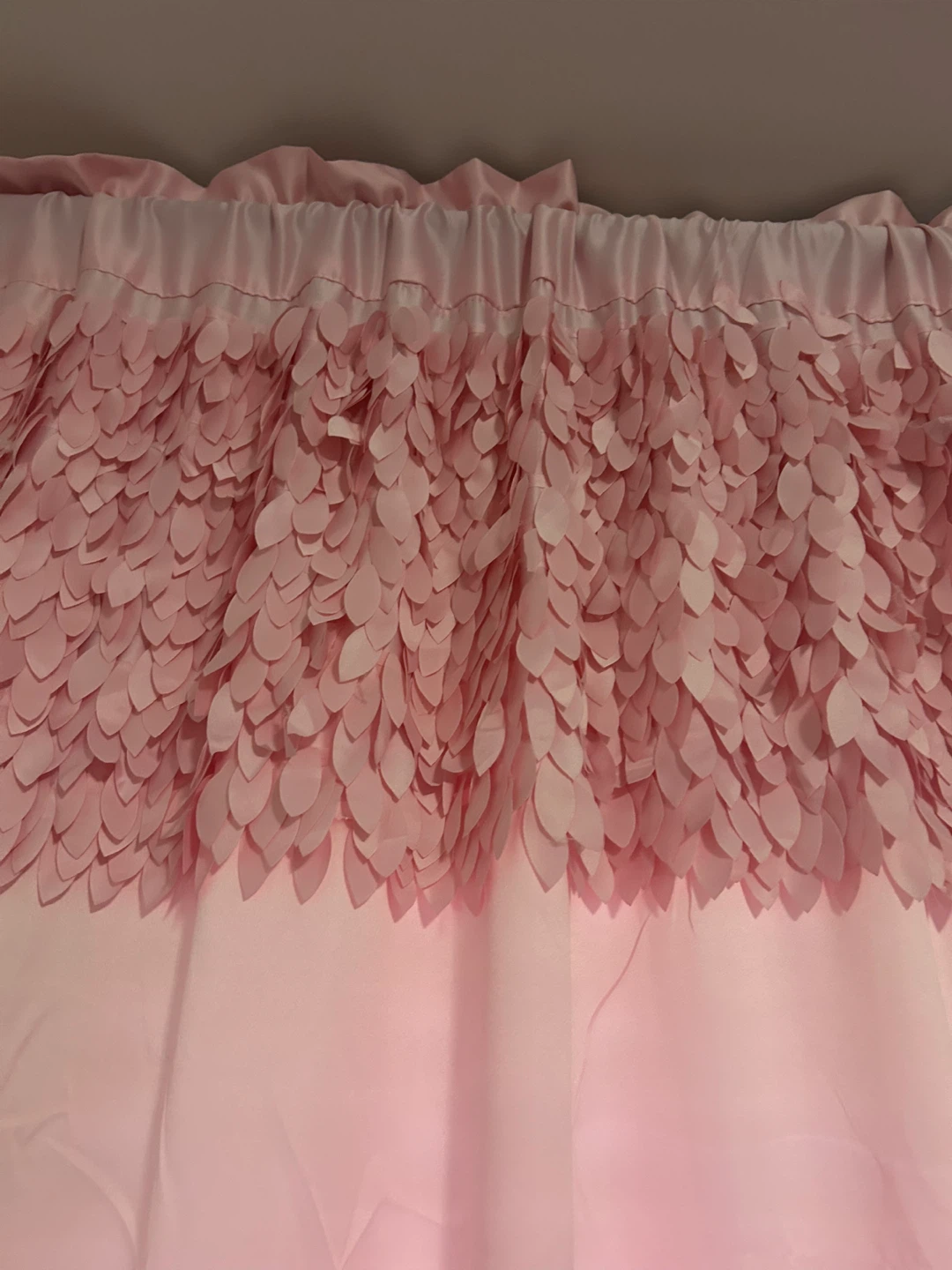Pink Decorative Curtains with Leaf Detail - photo 2
