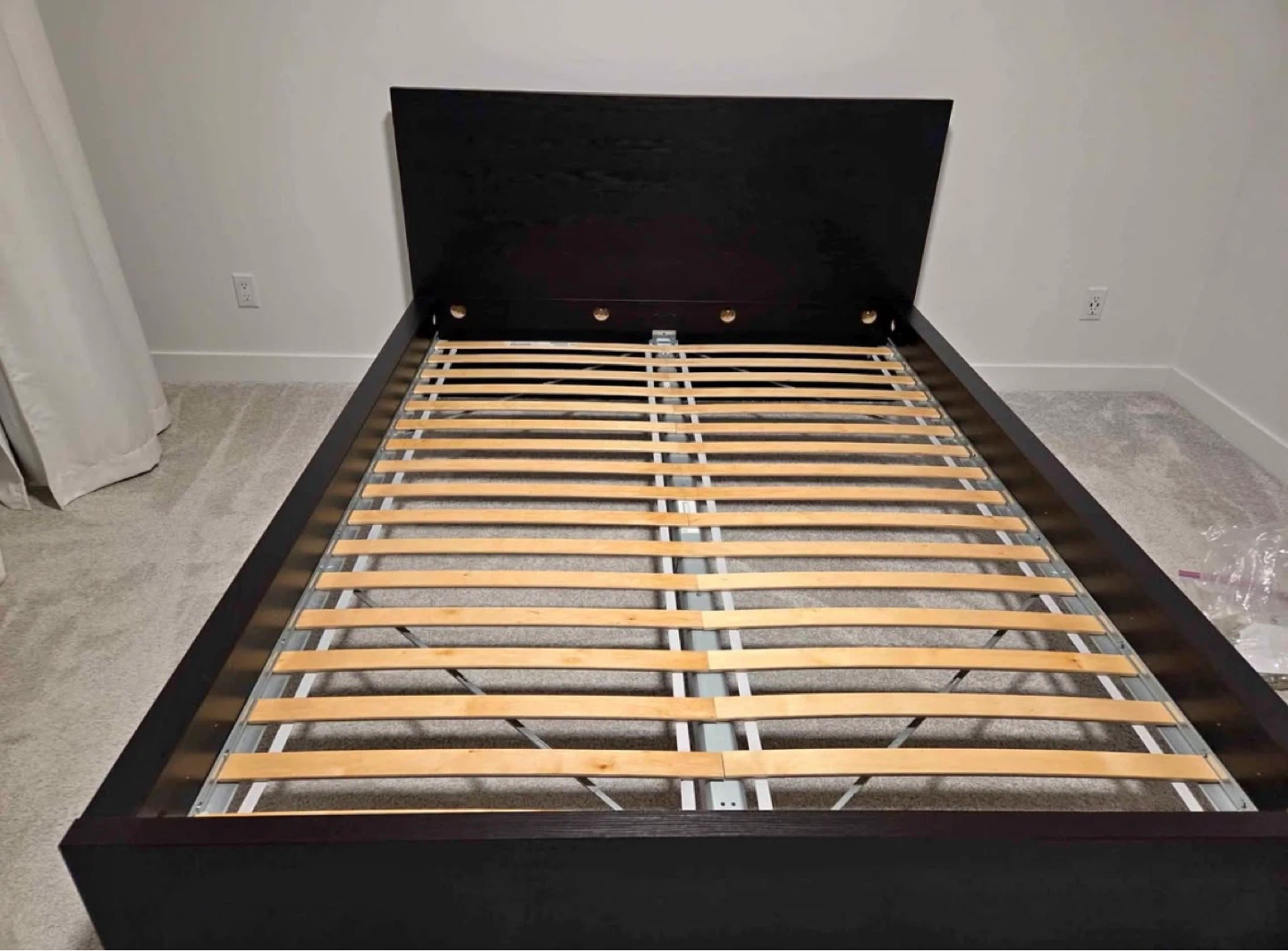 IKEA Queen bed frame MALM in black brown colour - photo 2