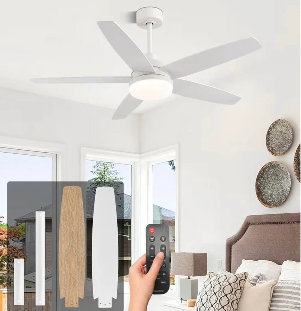 Conciseer 52-inch White Ceiling Fan. Brand new. - photo 2
