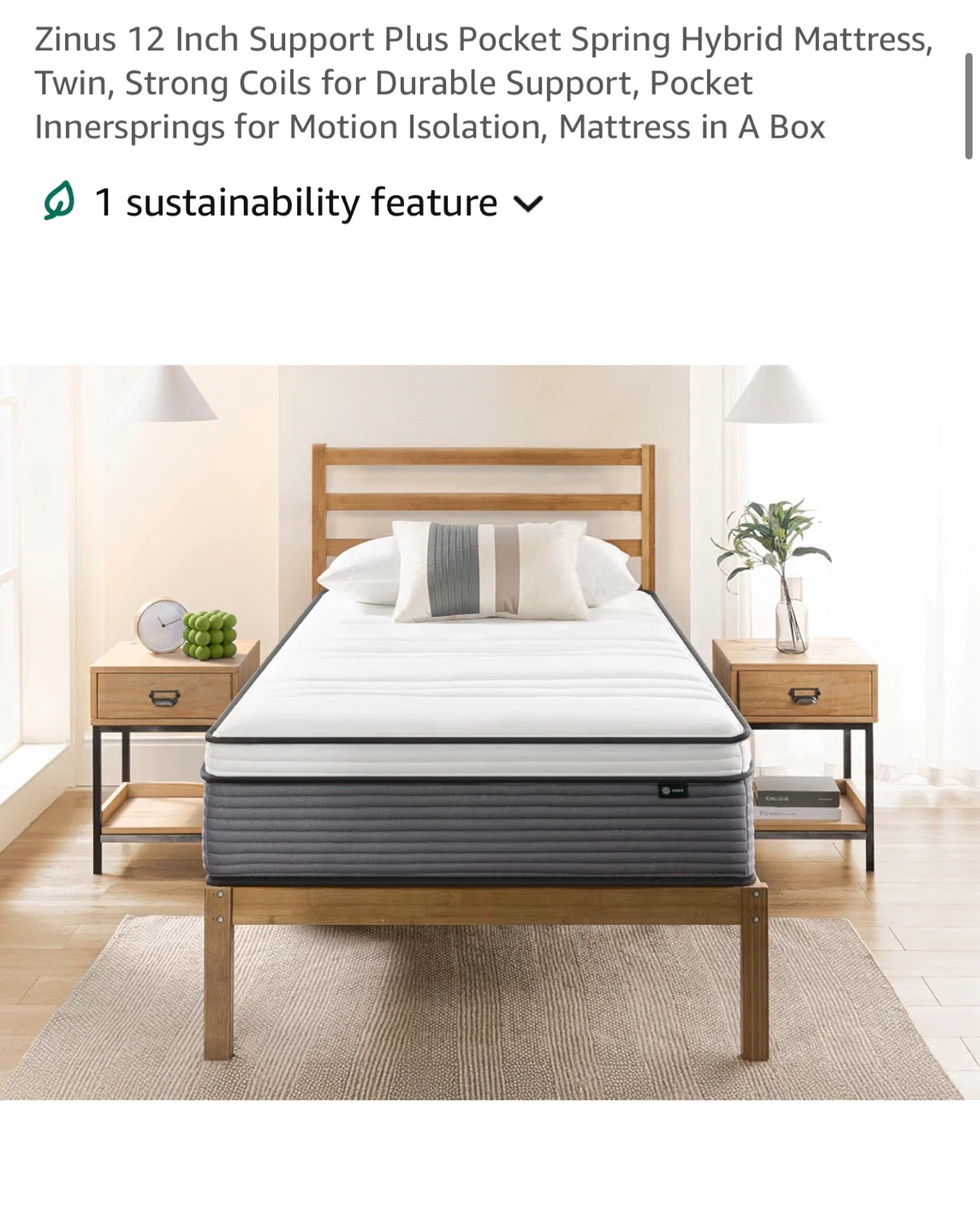 ZINUS Olivia Twin Bed Frame & ZINUS 12 inch Mattress - photo 4