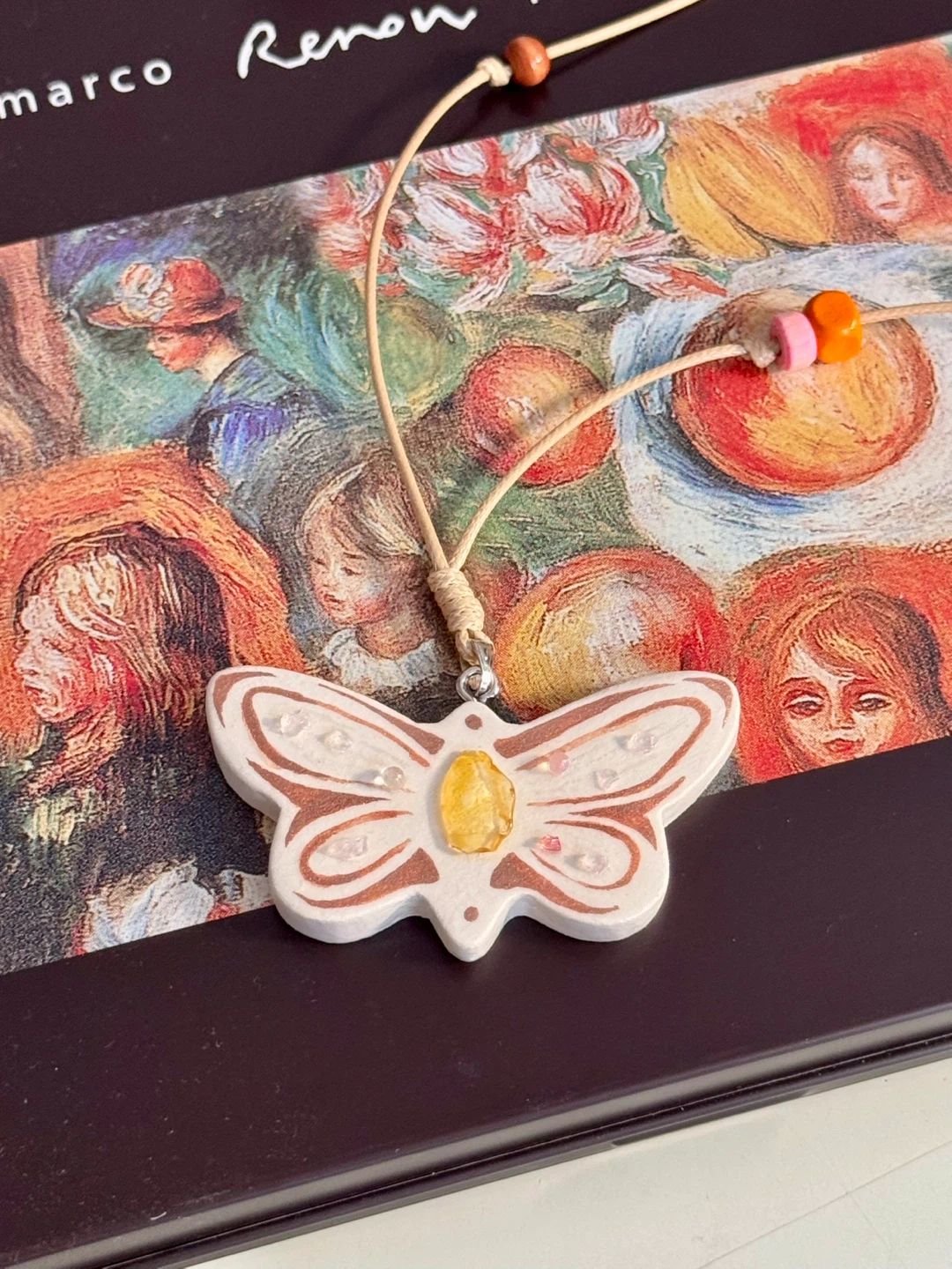 100% handmade clay necklace