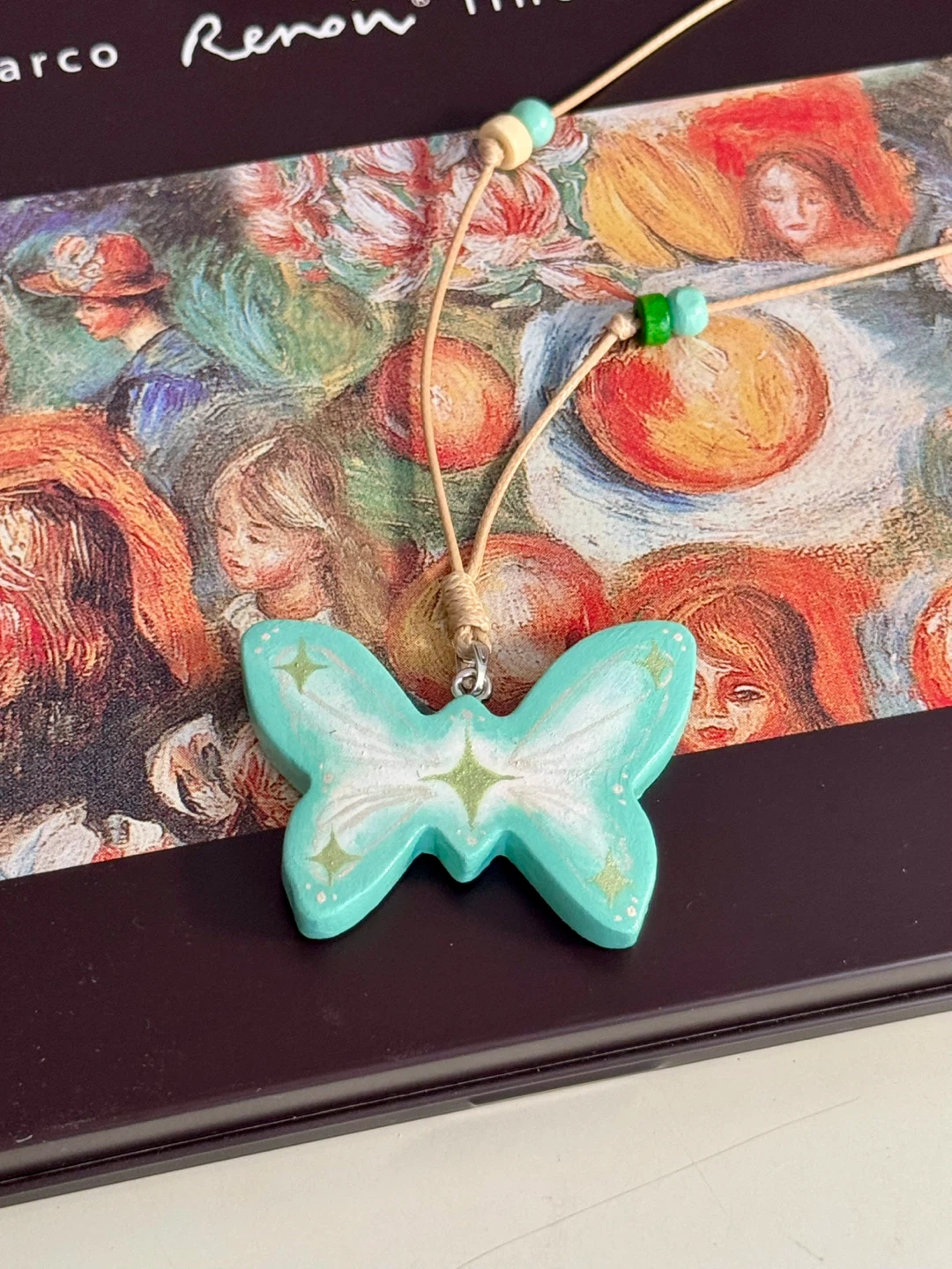 100% handmade clay necklace