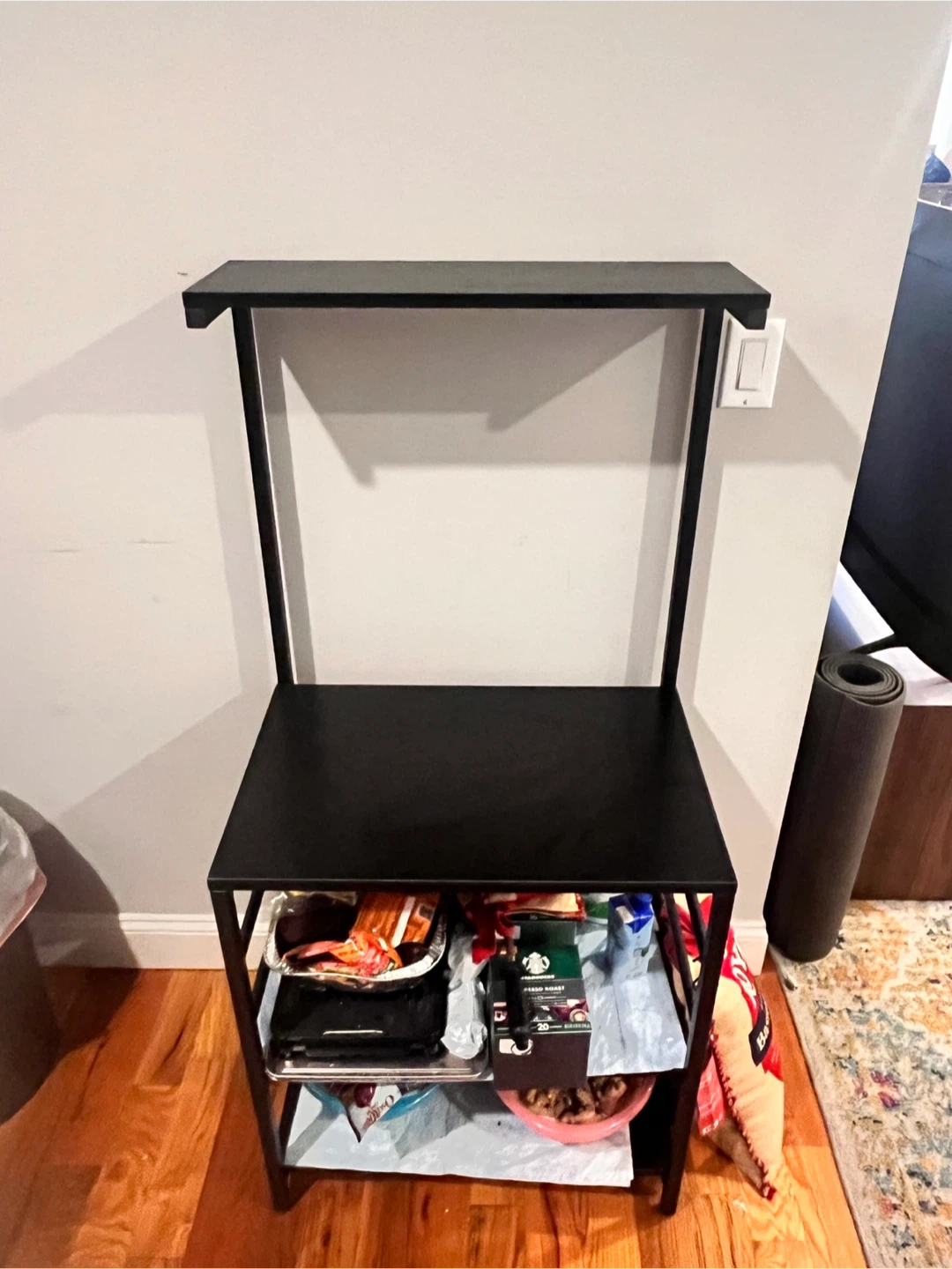 Black Metal Kitchen Baker's Rack Shelf Unit