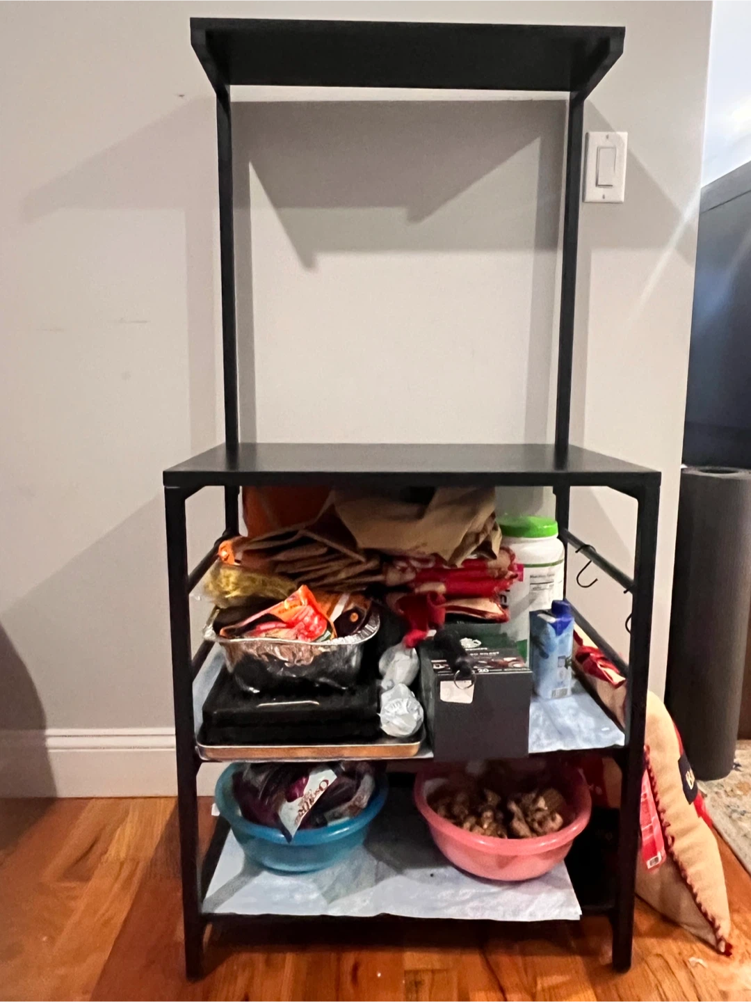 Black Metal Kitchen Baker's Rack Shelf Unit - photo 2