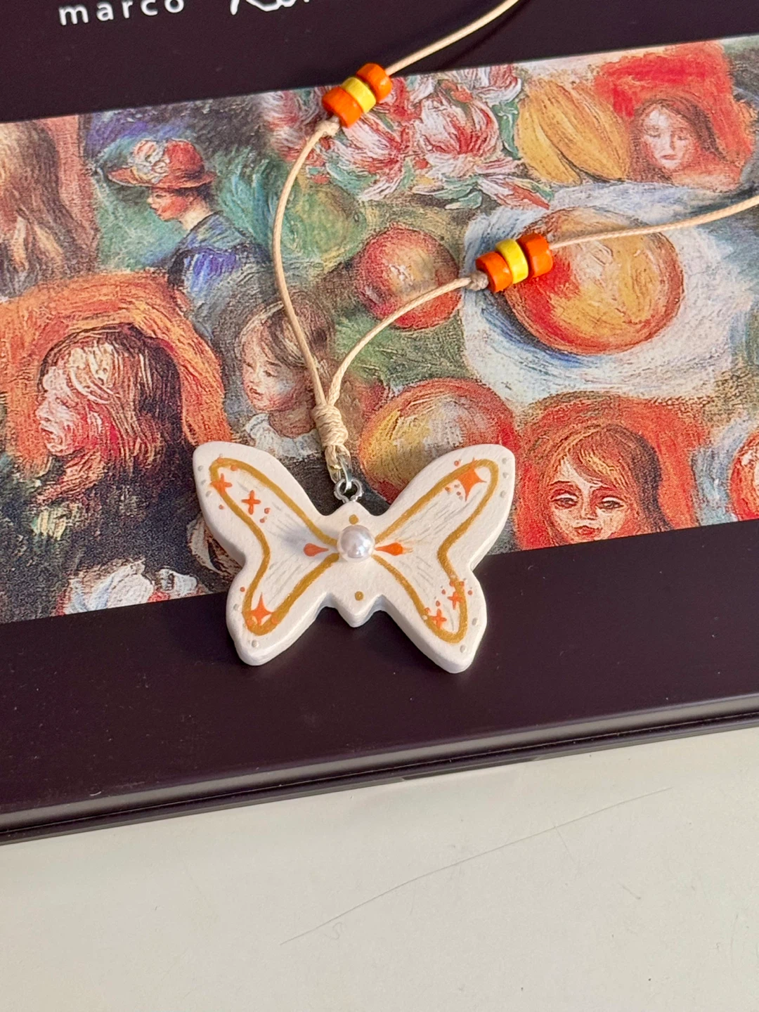 100% handmade clay necklace