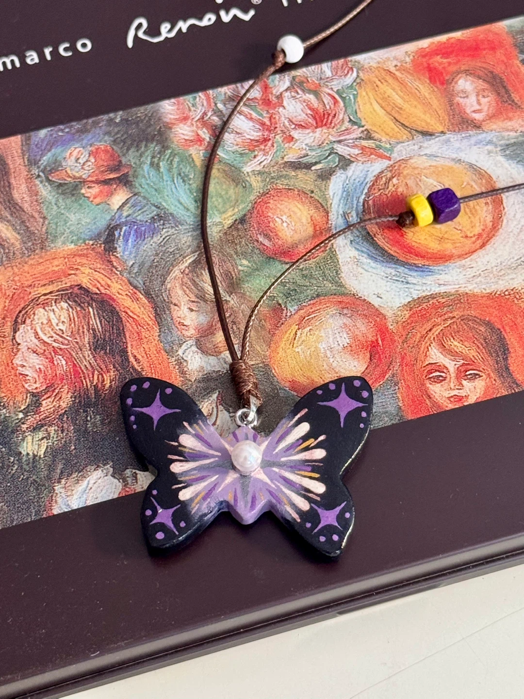 100% handmade clay necklace