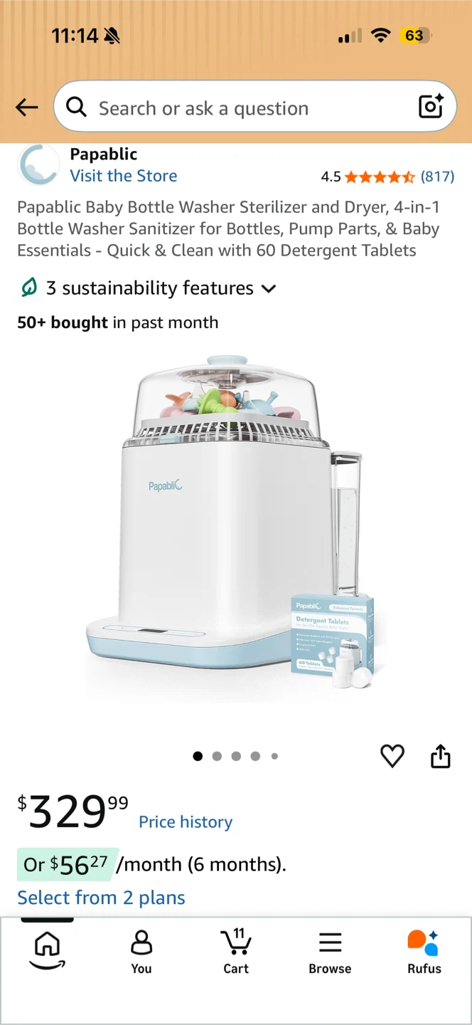 Papablic Baby Bottle Washer Sterilizer and Dryer