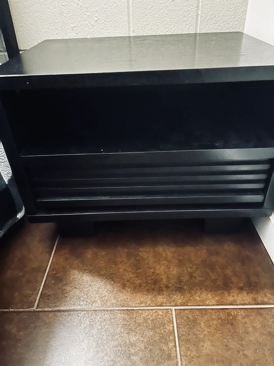 Black End Table with Storage