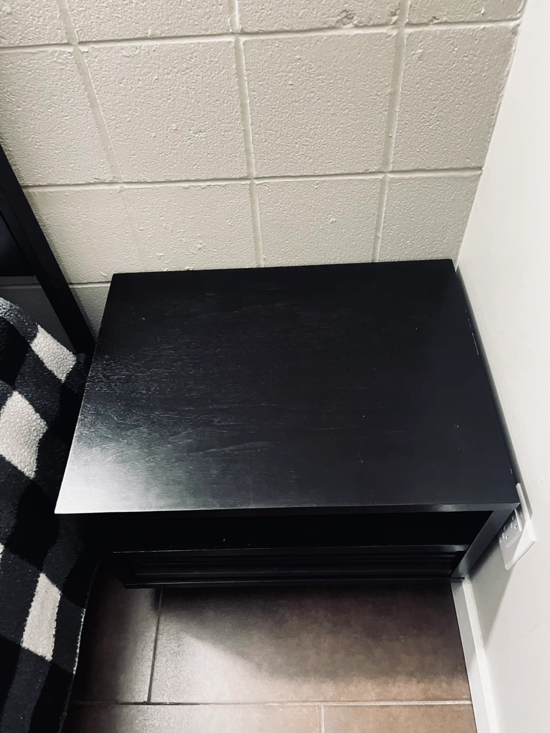 Black End Table with Storage - photo 2