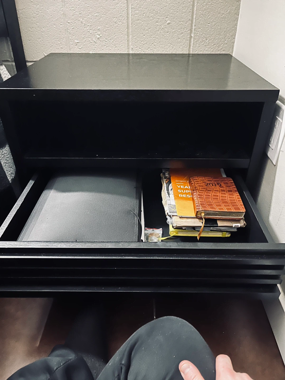 Black End Table with Storage - photo 3