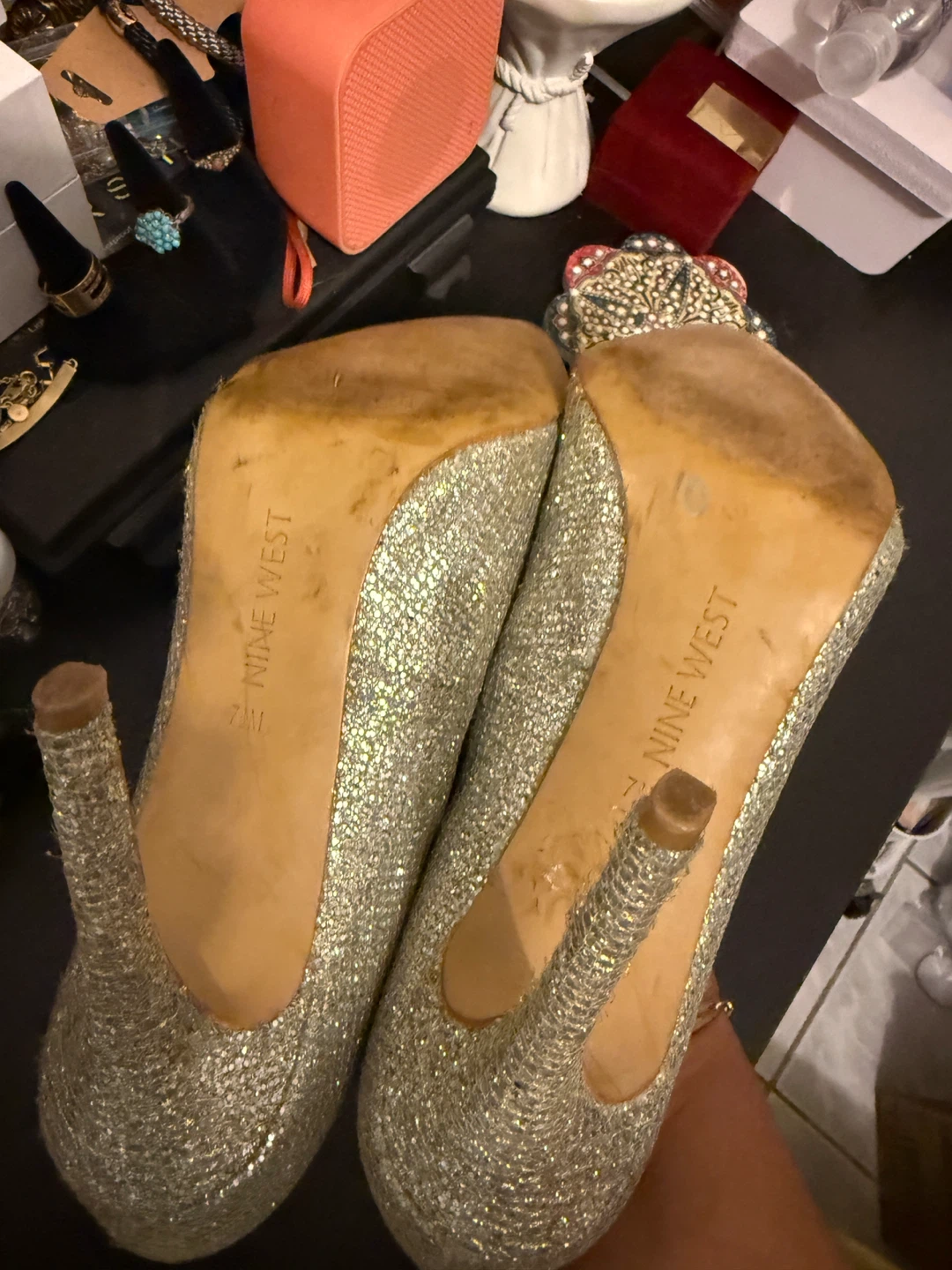Nine West Glitter Heels Women's Size 7M - photo 3