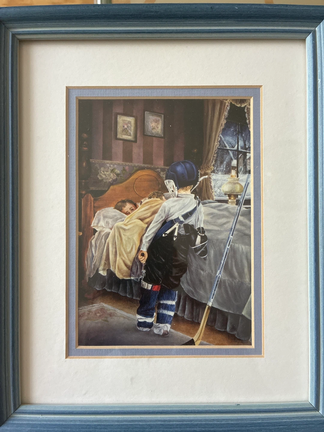 Framed Art Print: Hockey Player Boy
