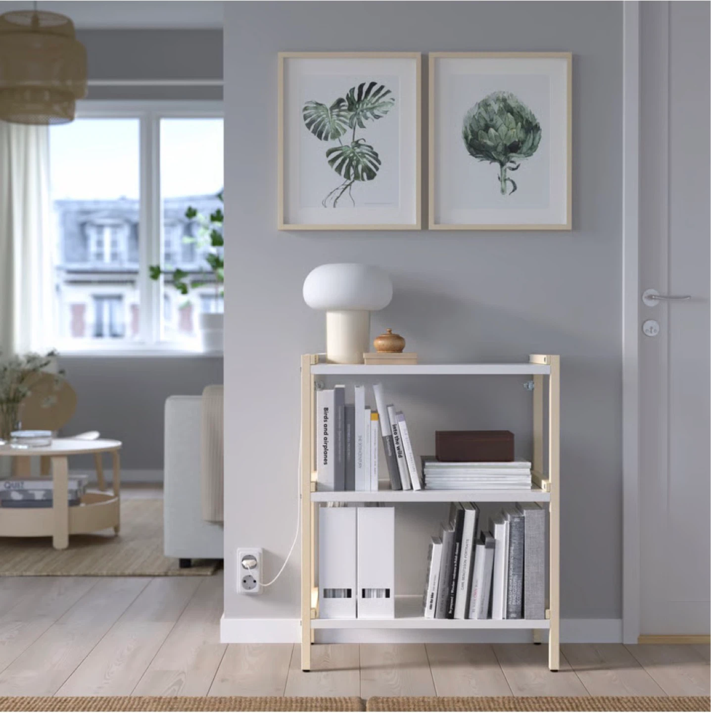 EKENABBEN Open shelf unit, aspen/white