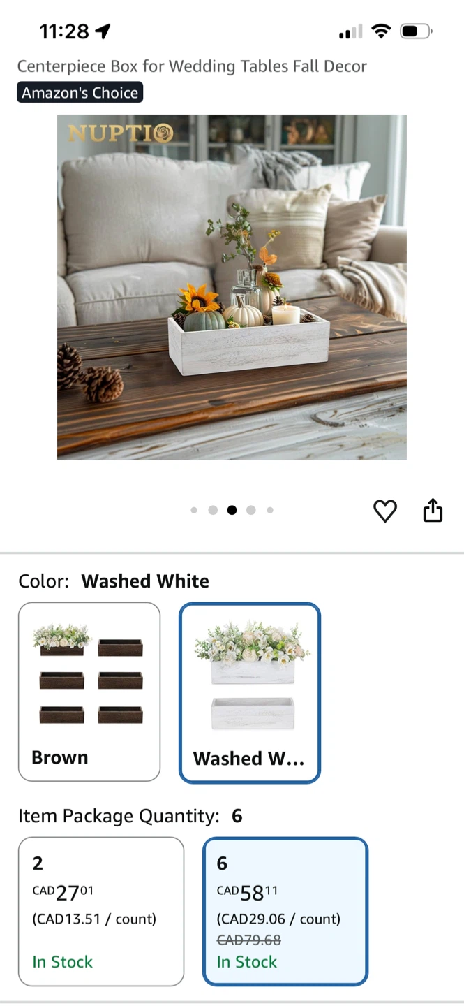 Centerpiece Box for Tables Fall Decor