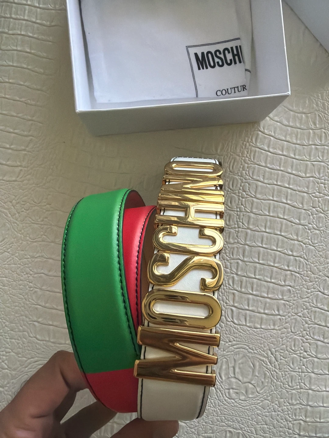 Men’s (Size 34/36) Moschino Belt - Italian Flag Design - photo 4
