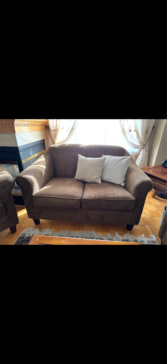Brown Loveseat and Armchair Set - photo 3