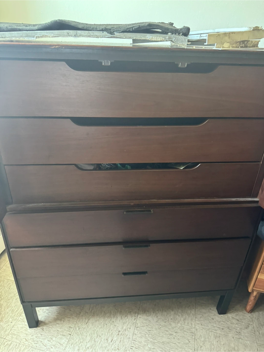 Dark Wood Dresser with Drawers and Cabinet Doors - photo 2
