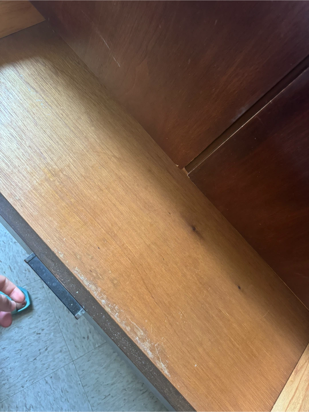 Dark Wood Dresser with Drawers and Cabinet Doors - photo 4