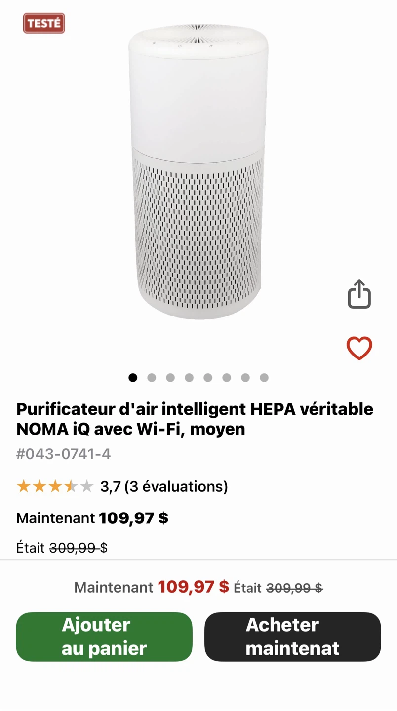 purificateur d'air NOMA - air purifier NOMA - photo 5