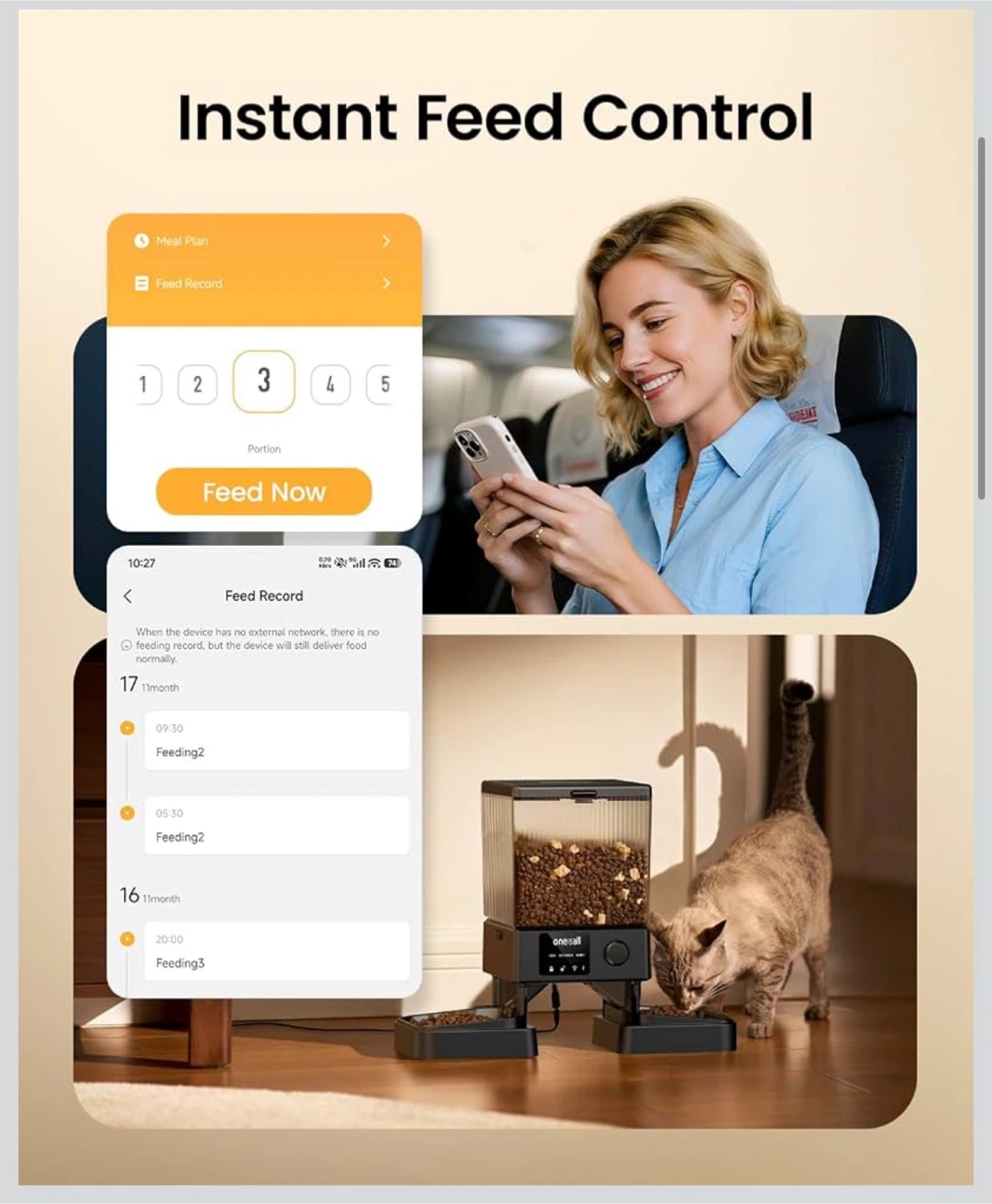 Onesall Automatic Pet Feeder PFD-002 PRO IR - photo 2