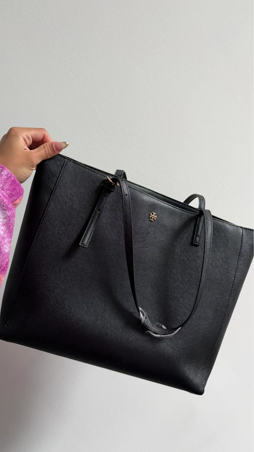 Tory Burch Black Leather Tote Bag