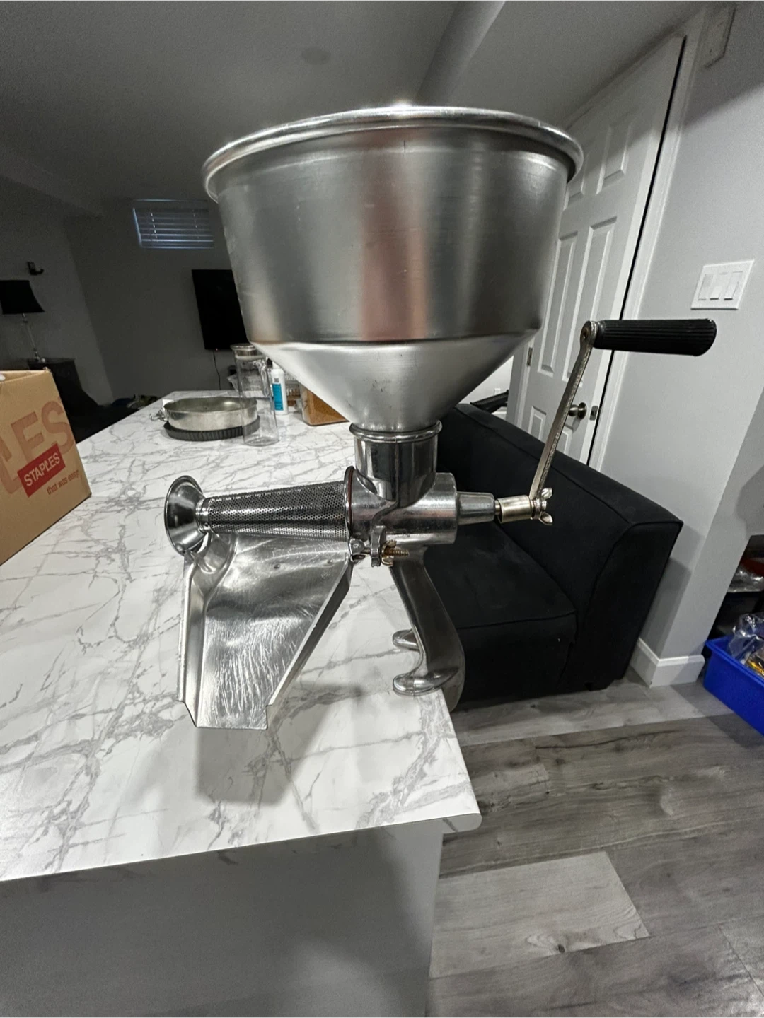 Vintage Metal Food Mill with Hand Crank