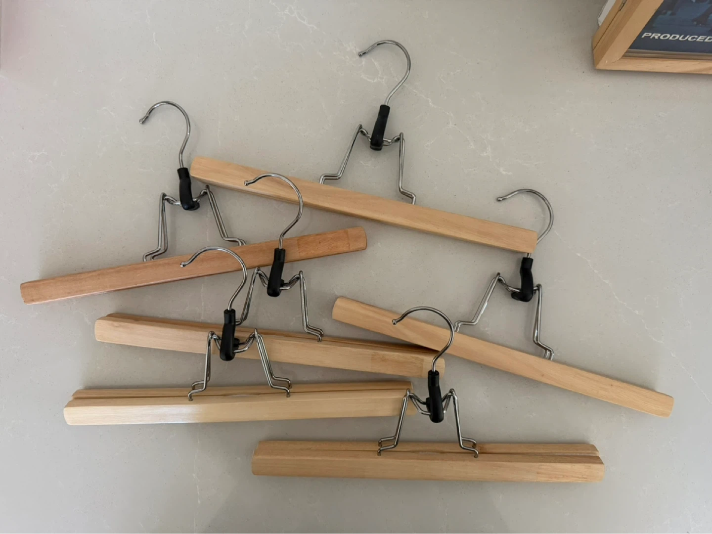 Nature Smile Wooden Trouser Hangers - 6 Pieces