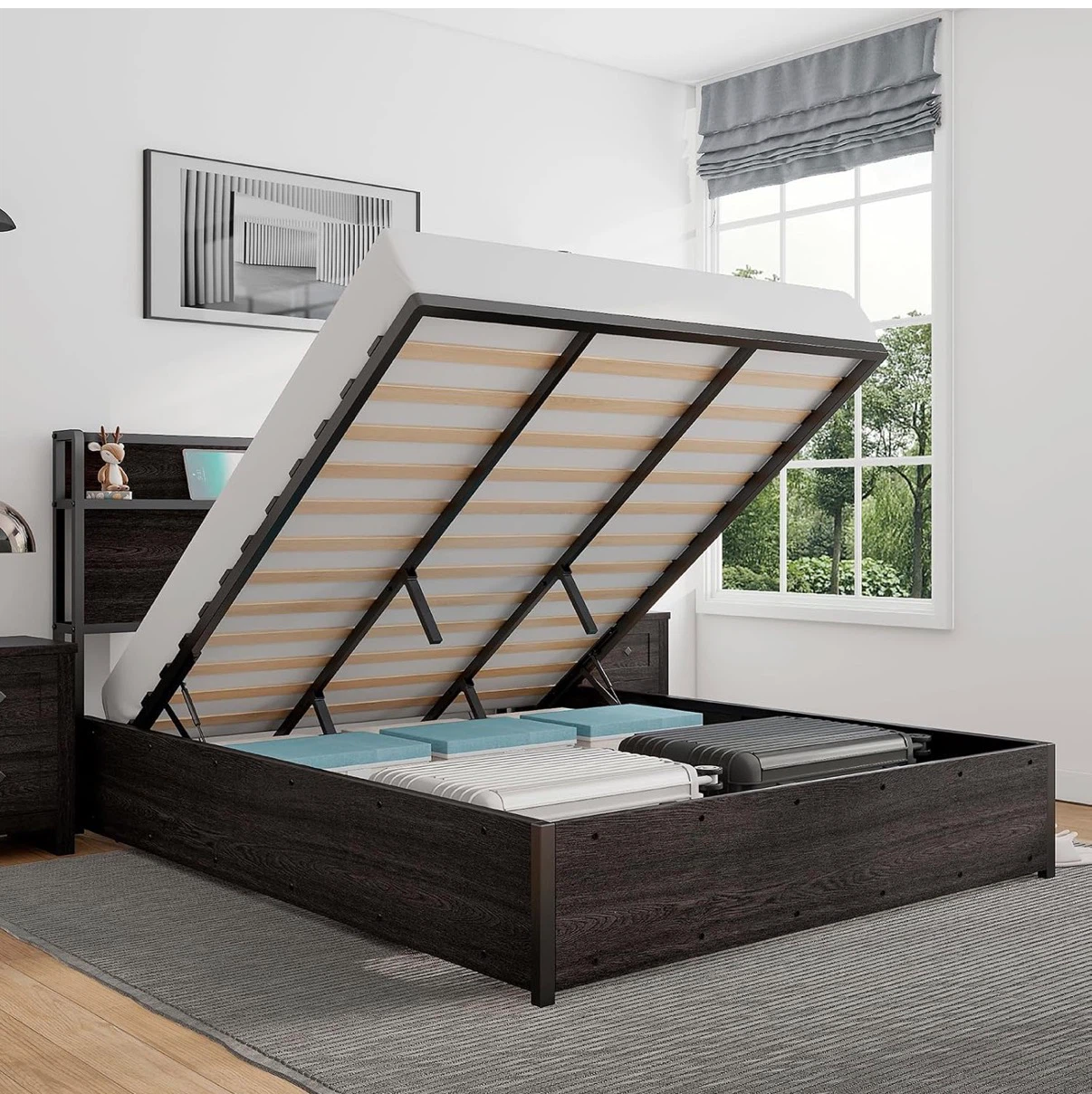 Queen Hydraulic Storage Bed Frame