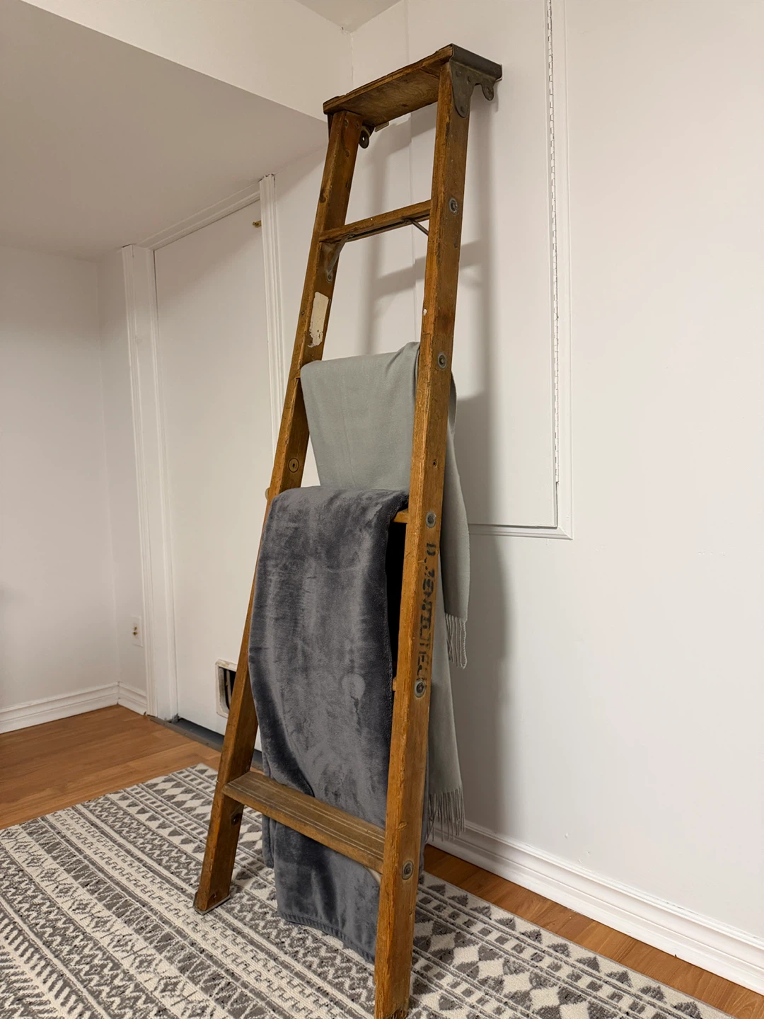 Vintage Wooden Ladder Blanket/Towel Rack