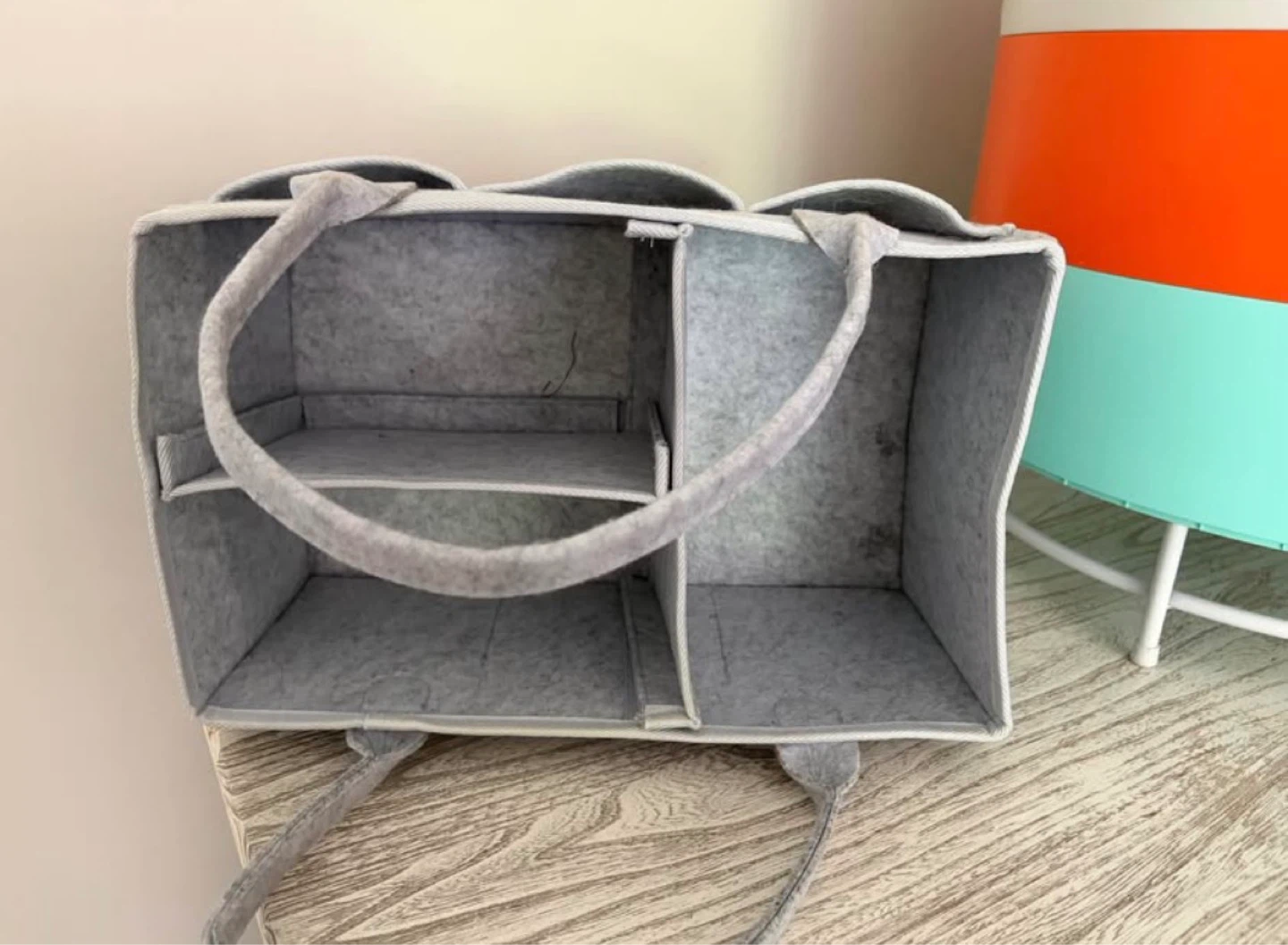 Putska Grey Felt Diaper Caddy Organizer