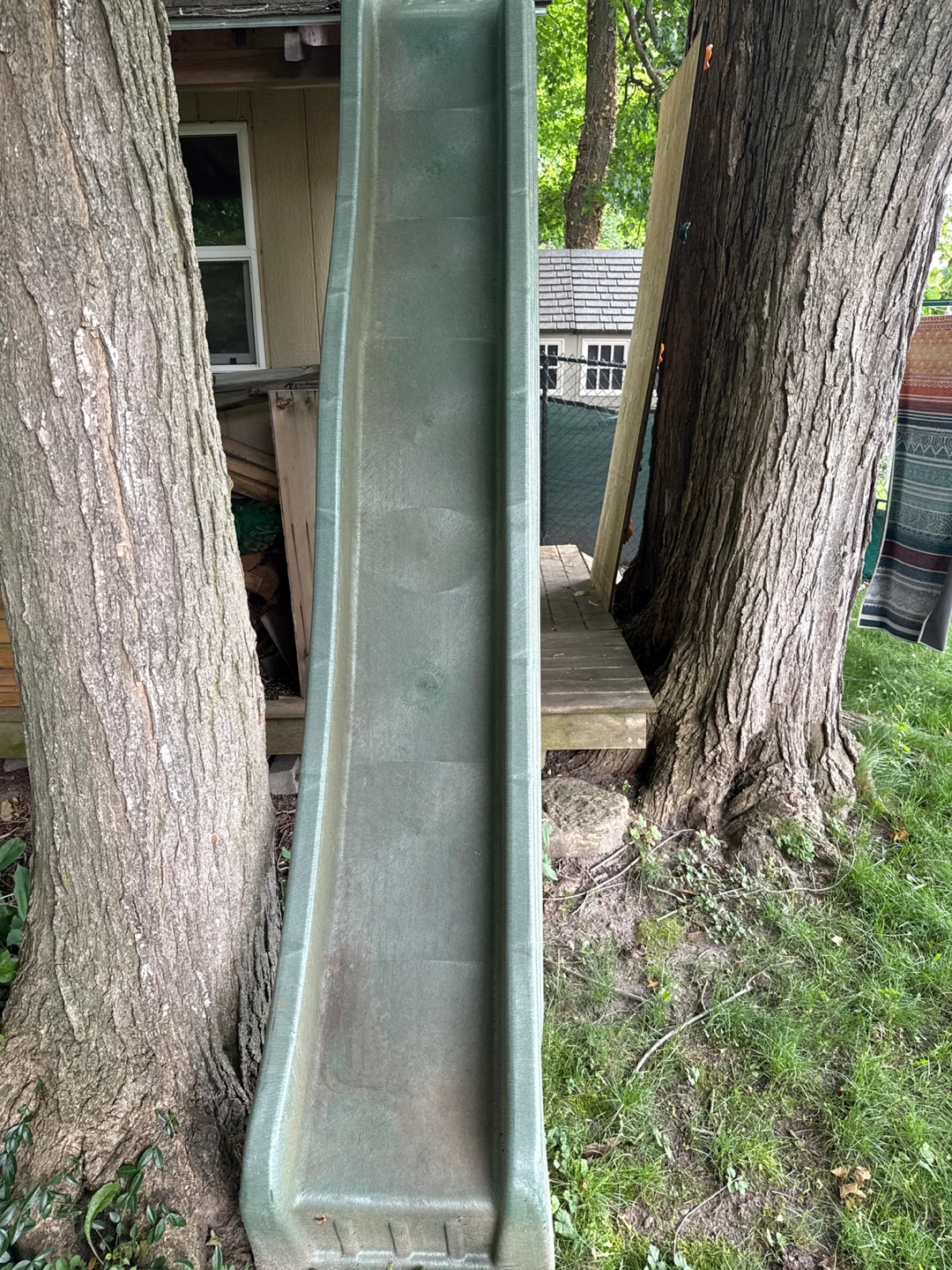 Green Plastic Playground Slide - photo 2