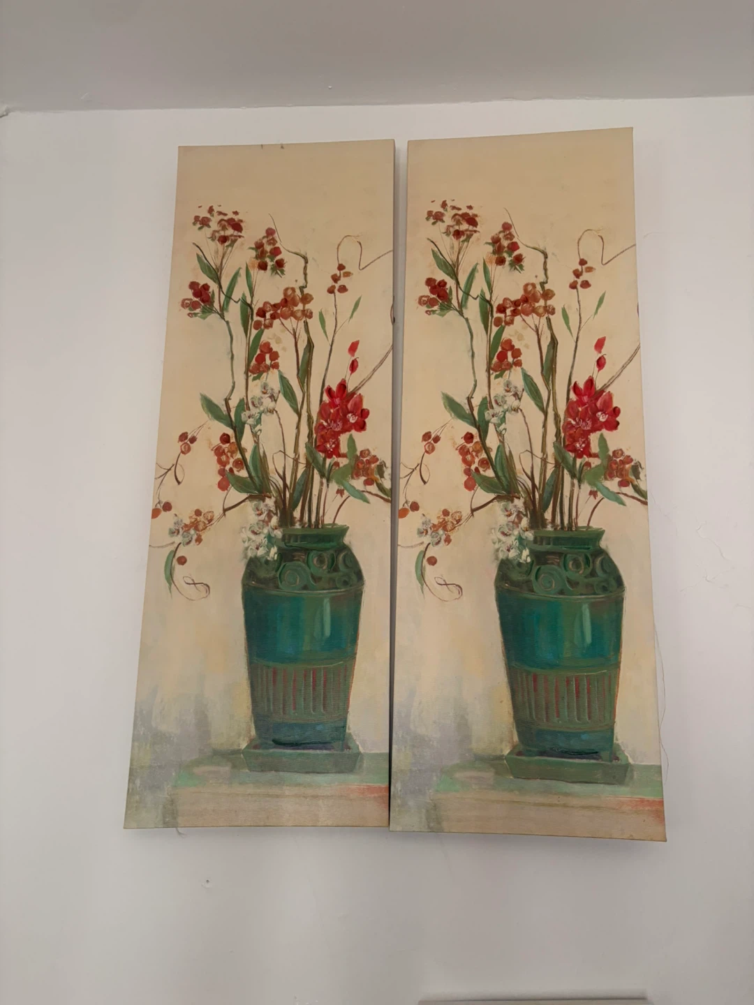 Set of 2 Floral Wall Art Paintings