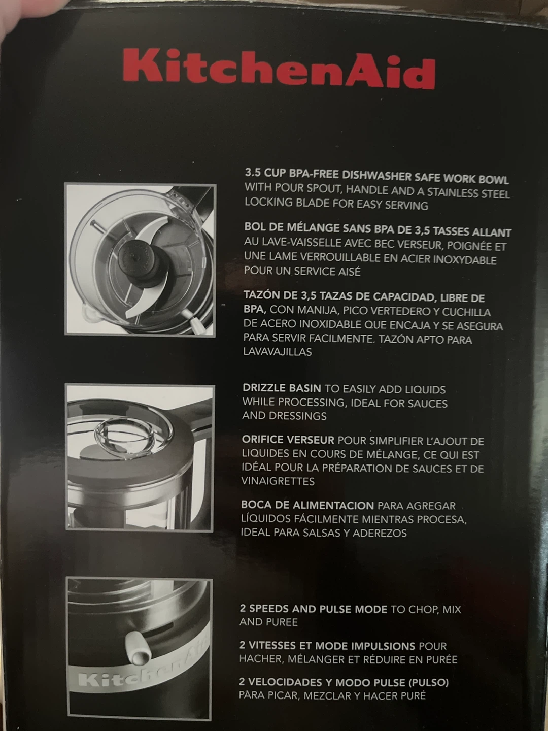 New -KitchenAid 3.5 Cup Food Chopper Matte Black - photo 4