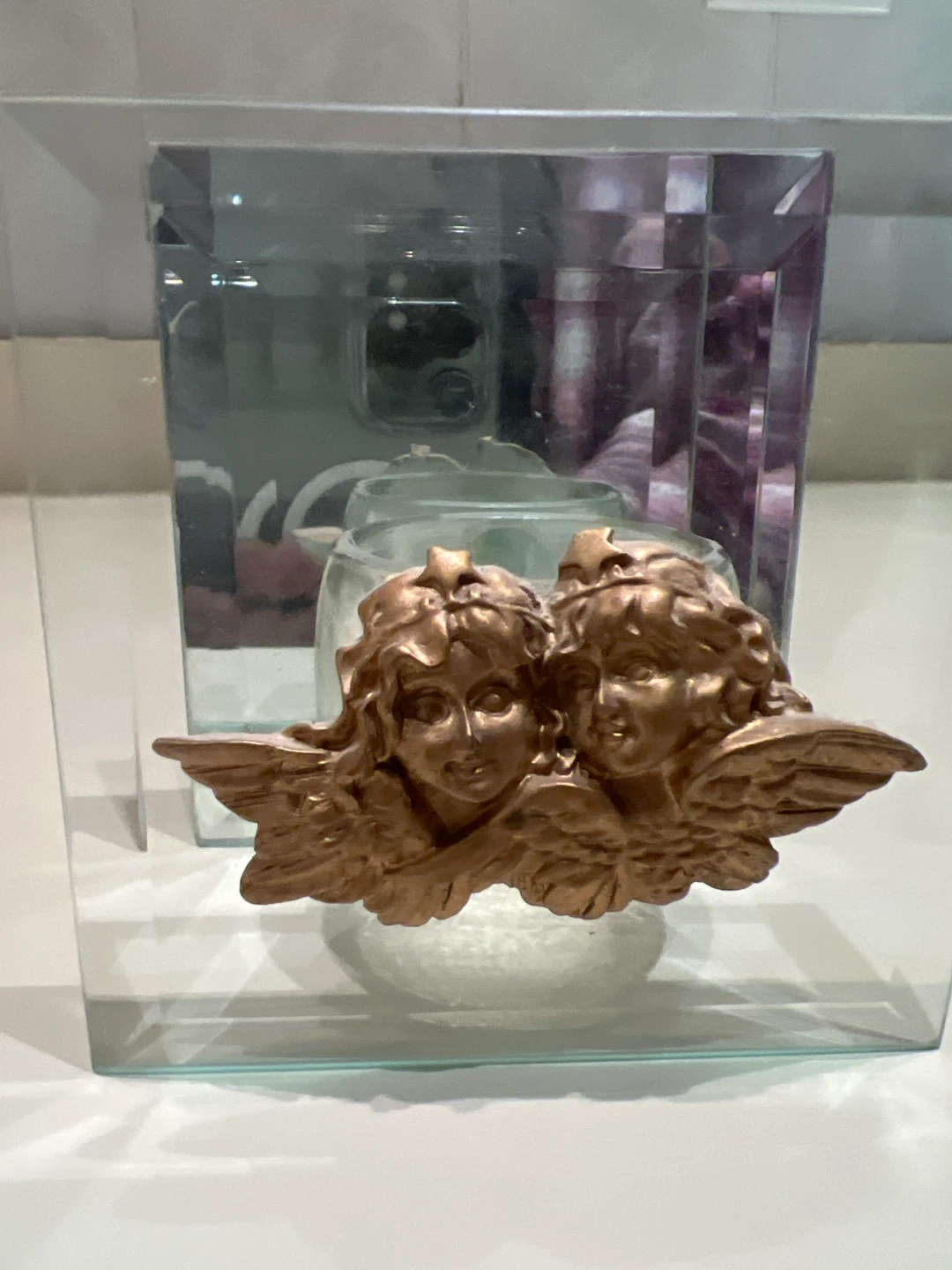 Cherub/Angel Decorative Piece with Glass Stand