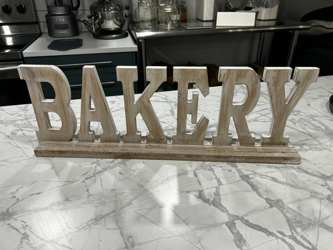 Wooden "Bakery" Sign