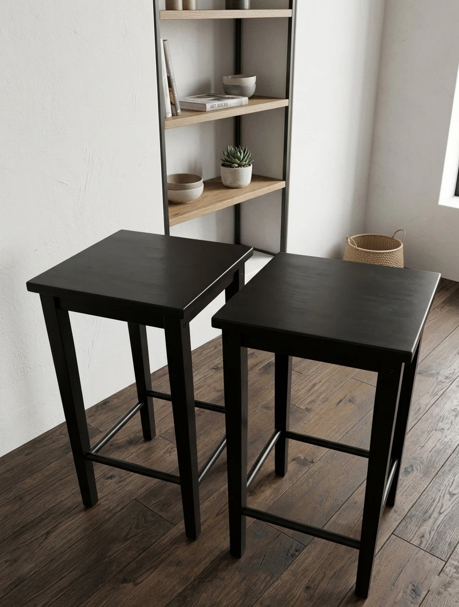 Set of 2 IKEA Black Bar Stools