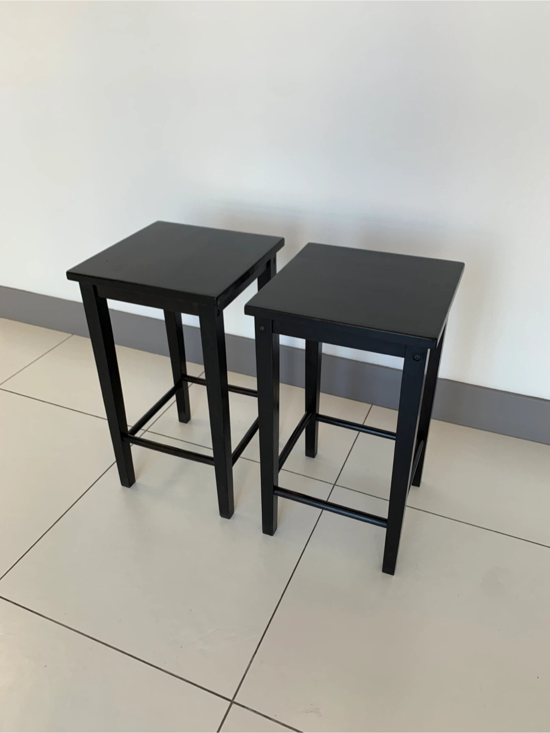 Set of 2 IKEA Black Bar Stools - photo 2
