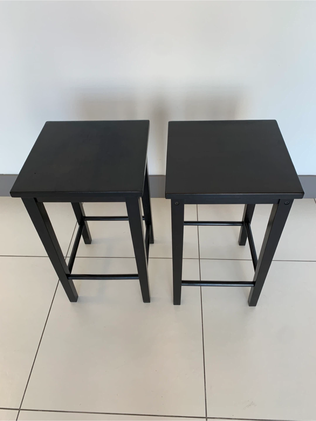 Set of 2 IKEA Black Bar Stools - photo 3