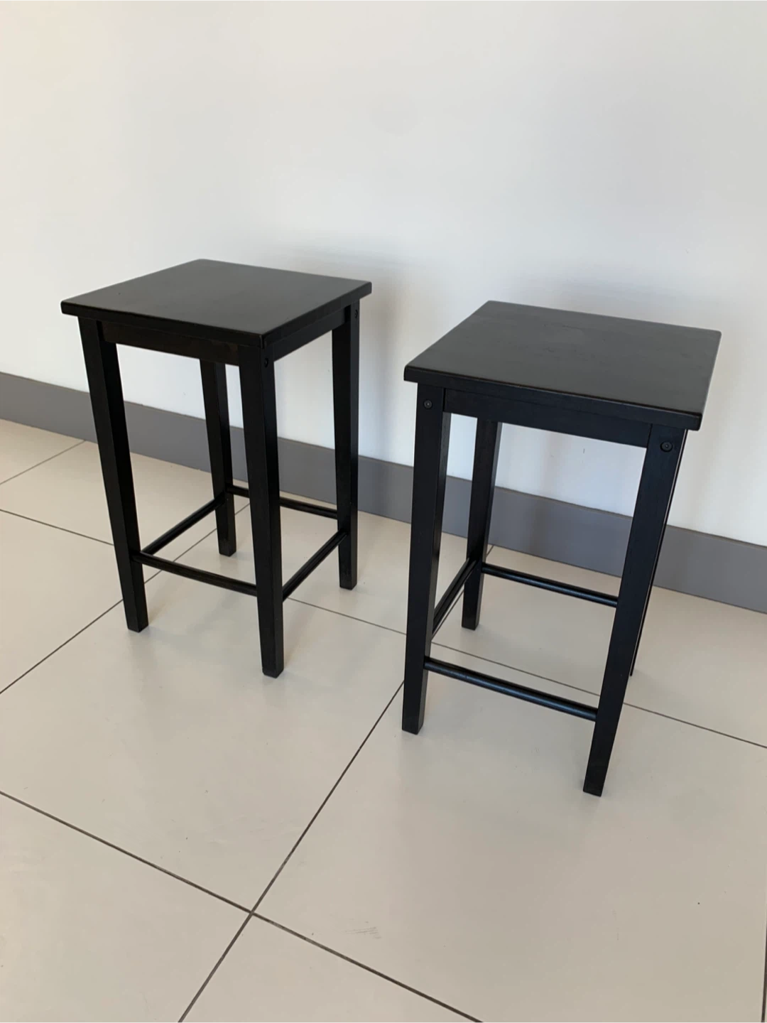 Set of 2 IKEA Black Bar Stools - photo 4