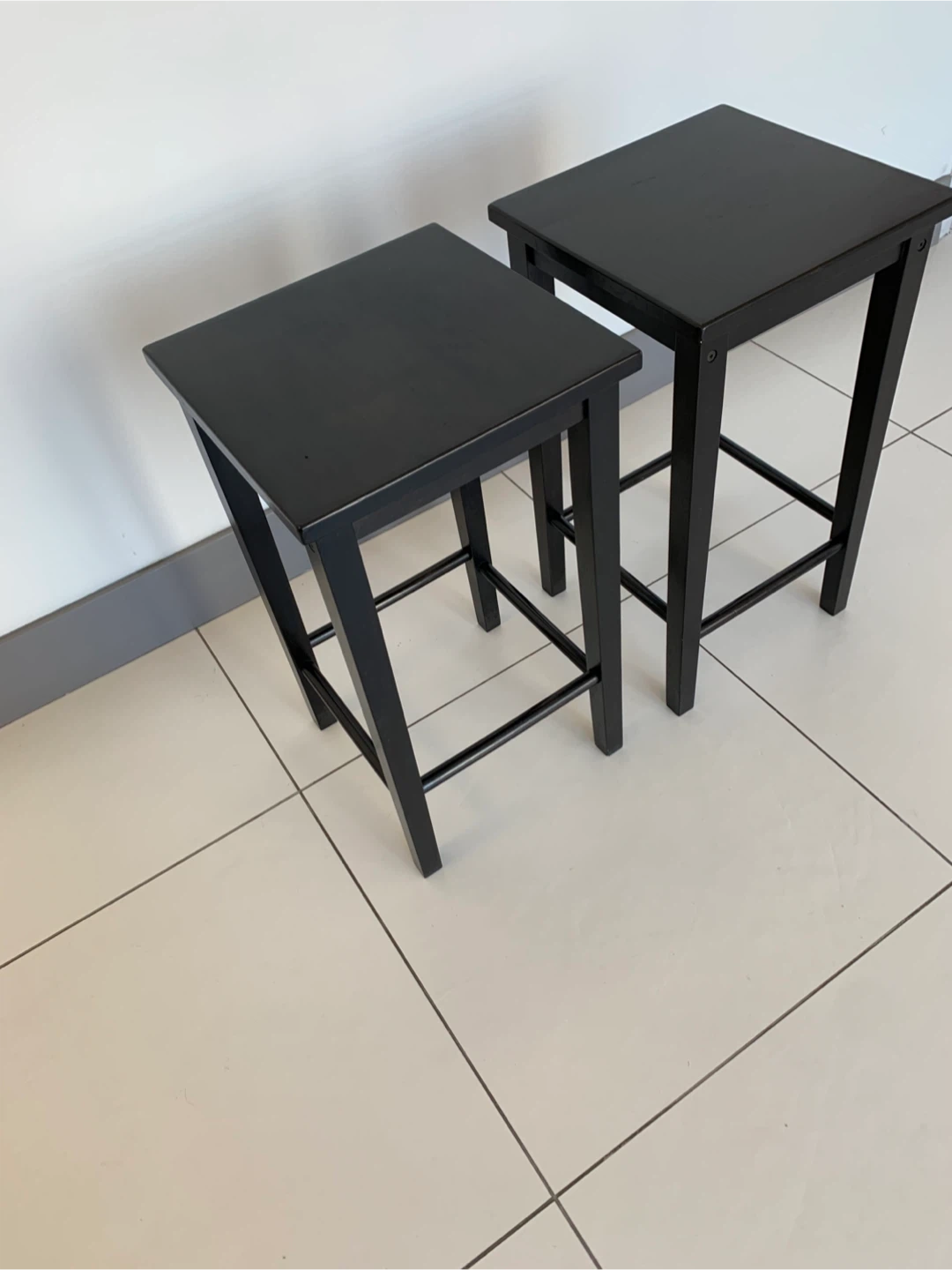 Set of 2 IKEA Black Bar Stools - photo 5