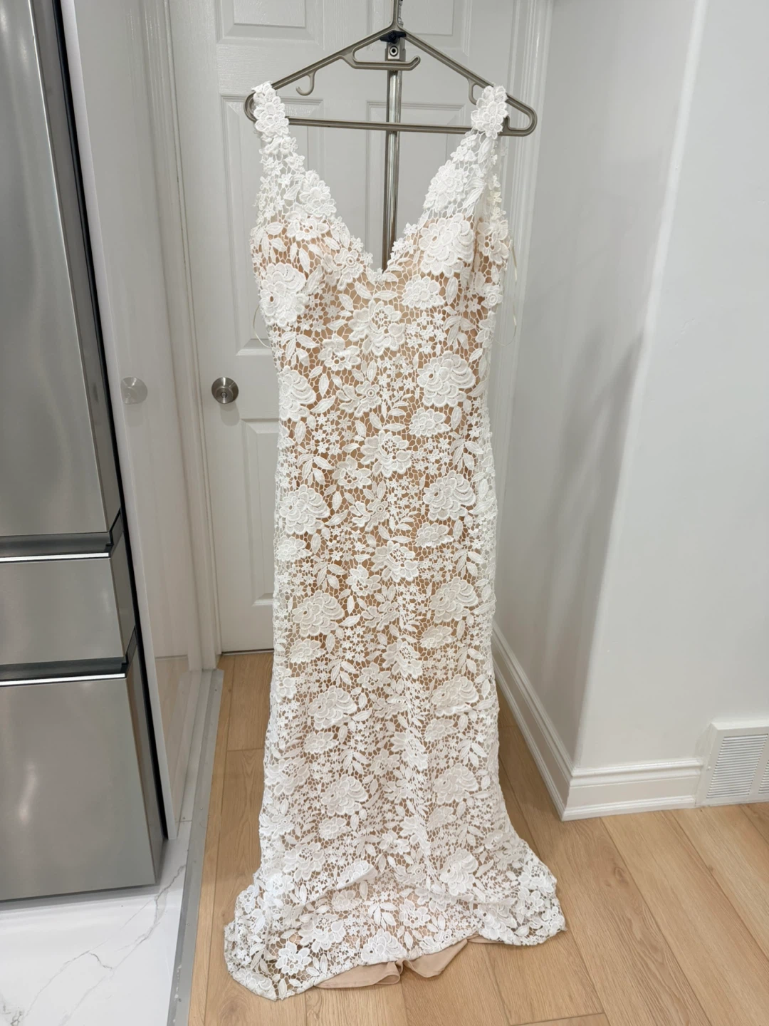 White Lace Evening Dress