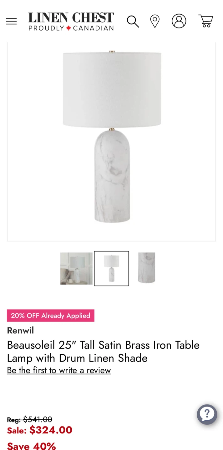 Renwil Beausoleil 20" Table Lamp - photo 4