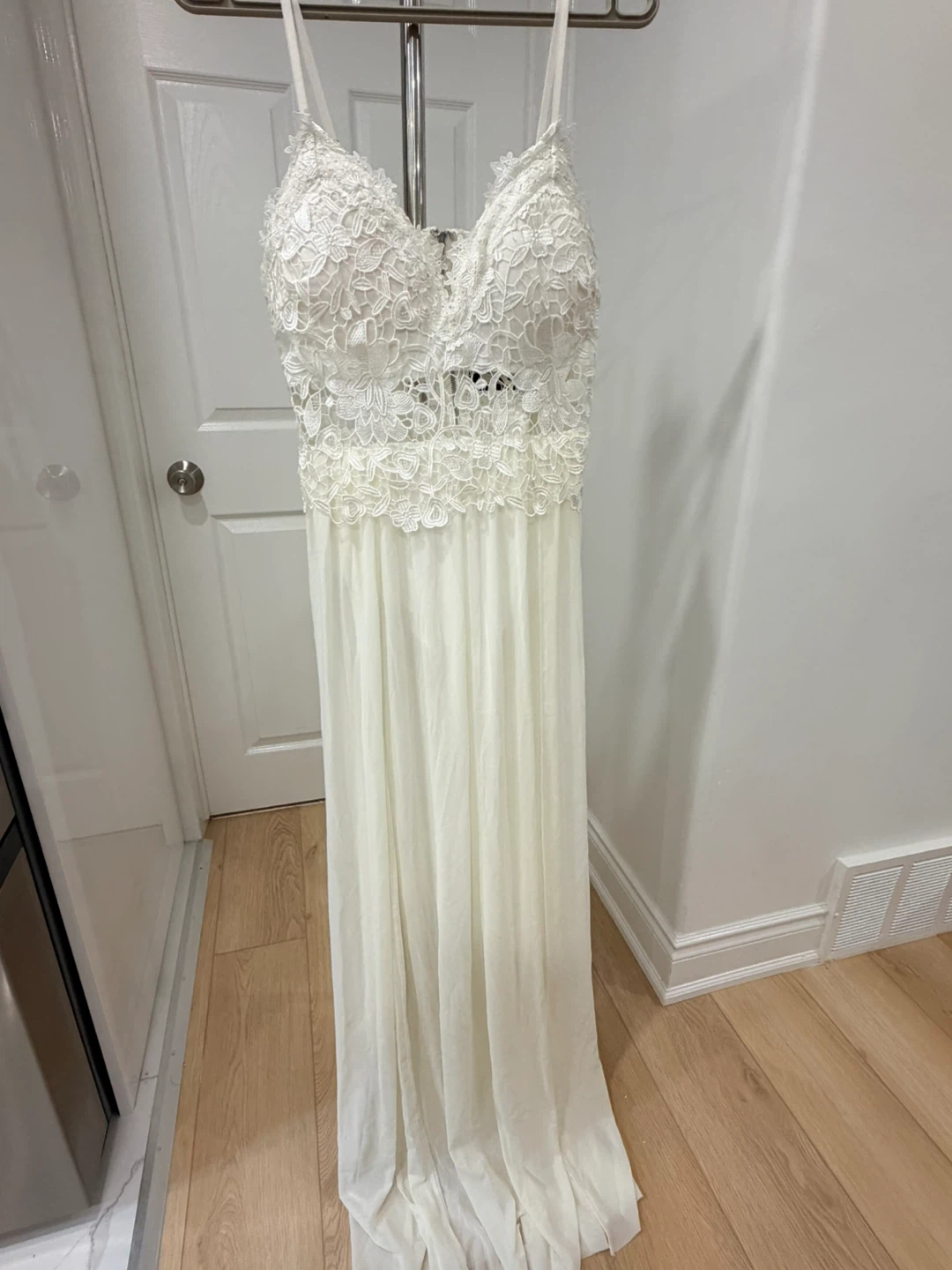 Sexy Sheer White Lace Maxi Dress Body Suit Dress