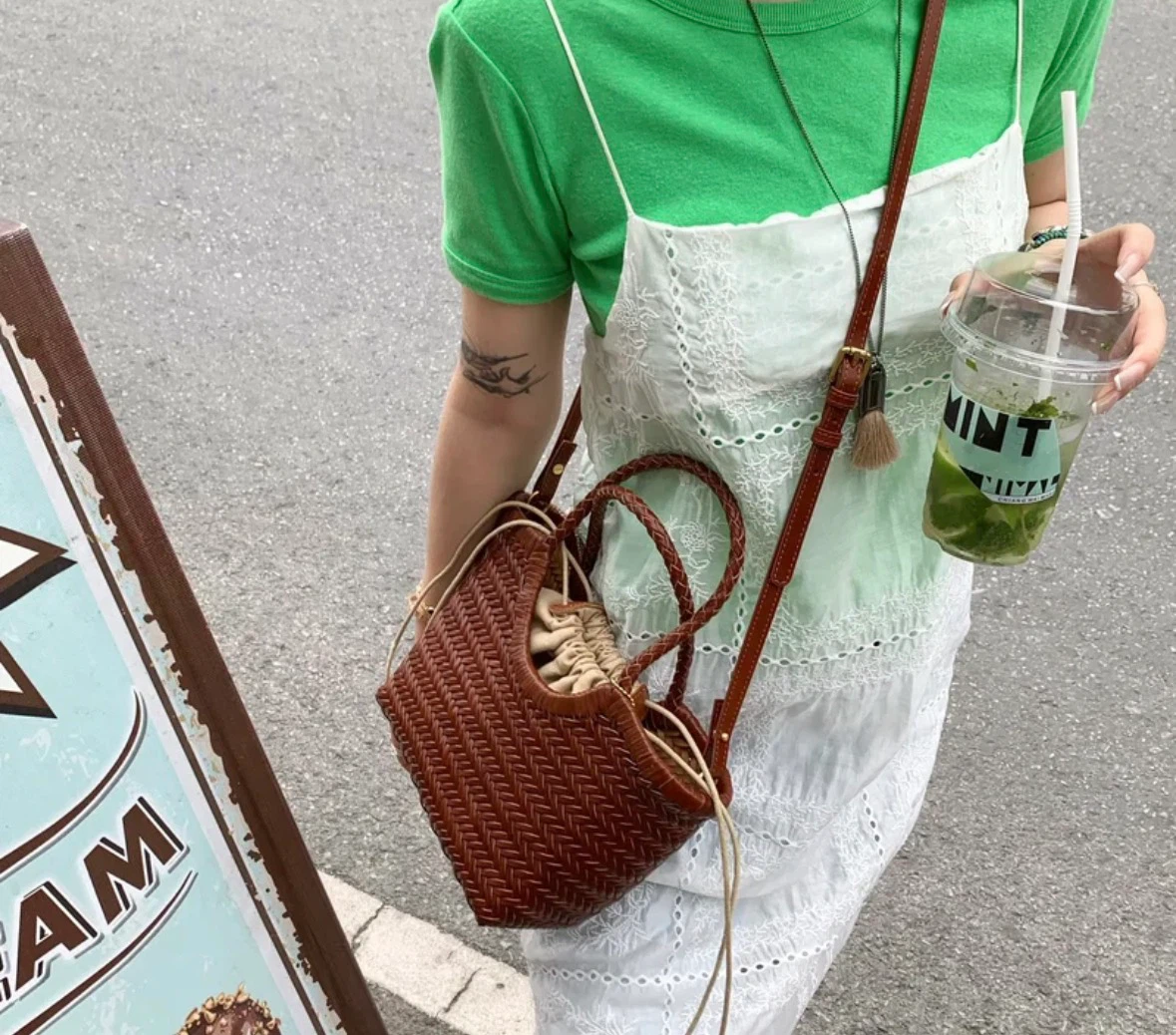 Woven Straw Tote Bag