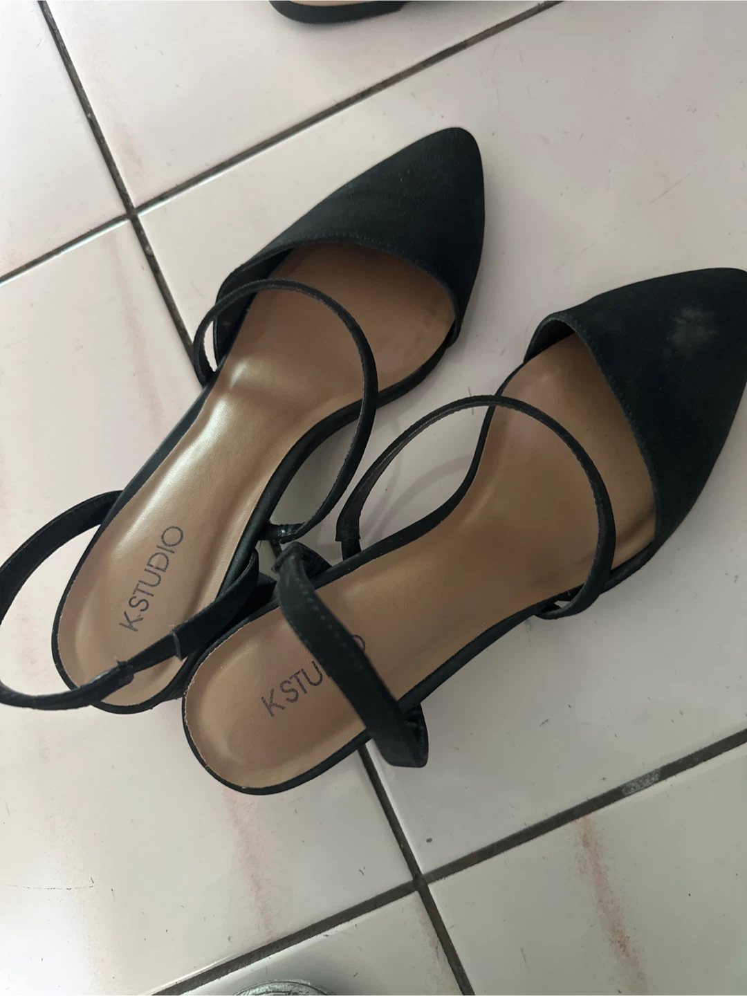 K STUDIO Black Suede Ballet Flats