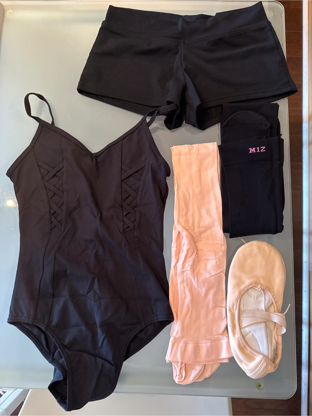 Ballet wear Set - Leotard, Shorts, Tights, Socks & Ballet Shoes